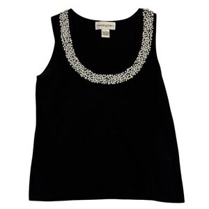 Bloomingdale's 100% Cashmere Embellished‎ Beaded Tank | Size M